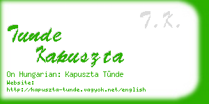 tunde kapuszta business card