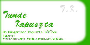 tunde kapuszta business card